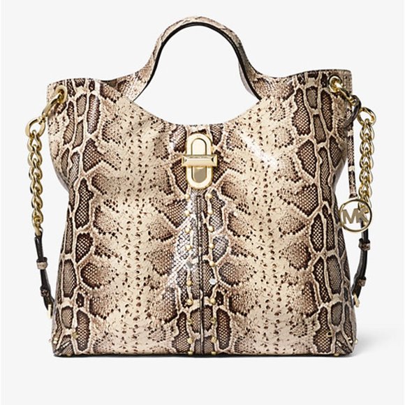 Uptown Astor Legacy Large Snake-Embossed Leather Tote Bag